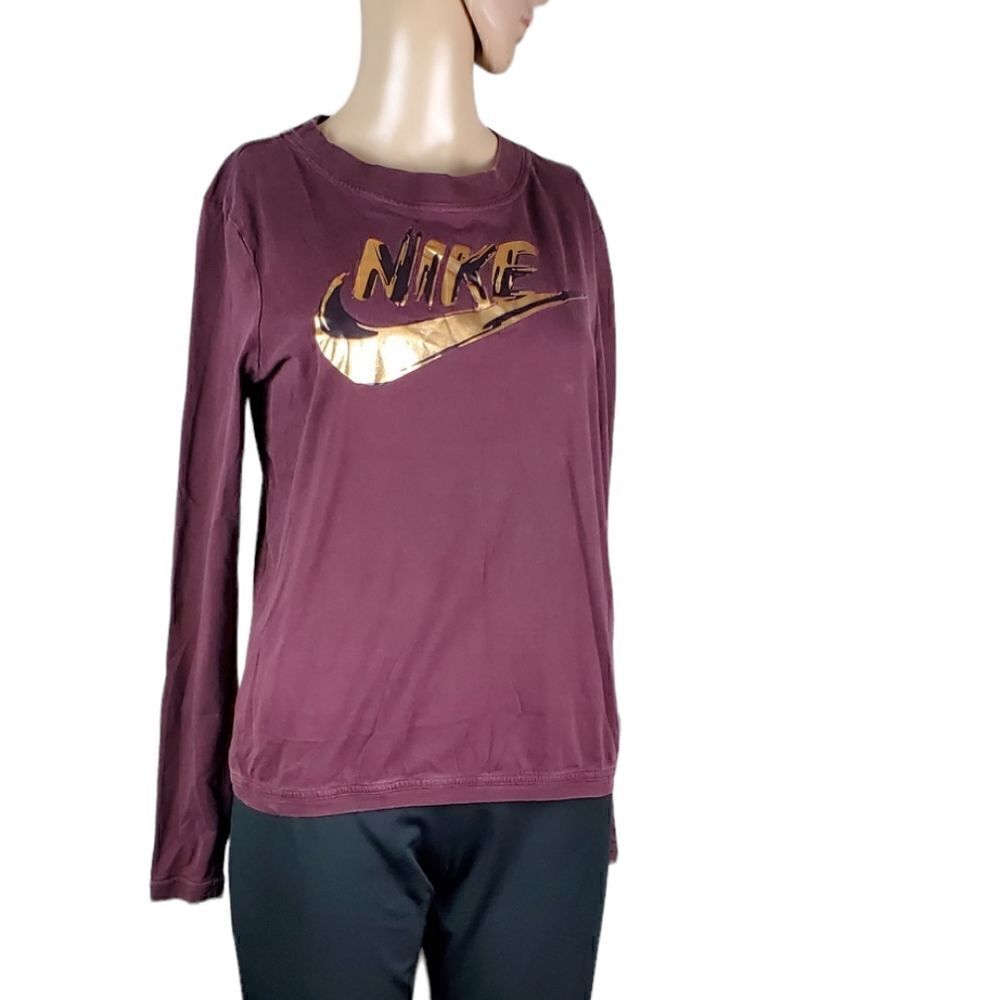 Nike Burgundy & Gold Long Sleeve T-Shirt